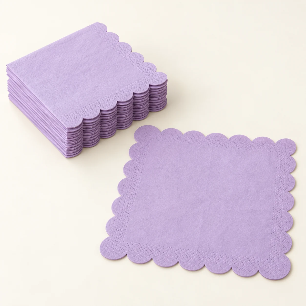 Lilac scallop napkins